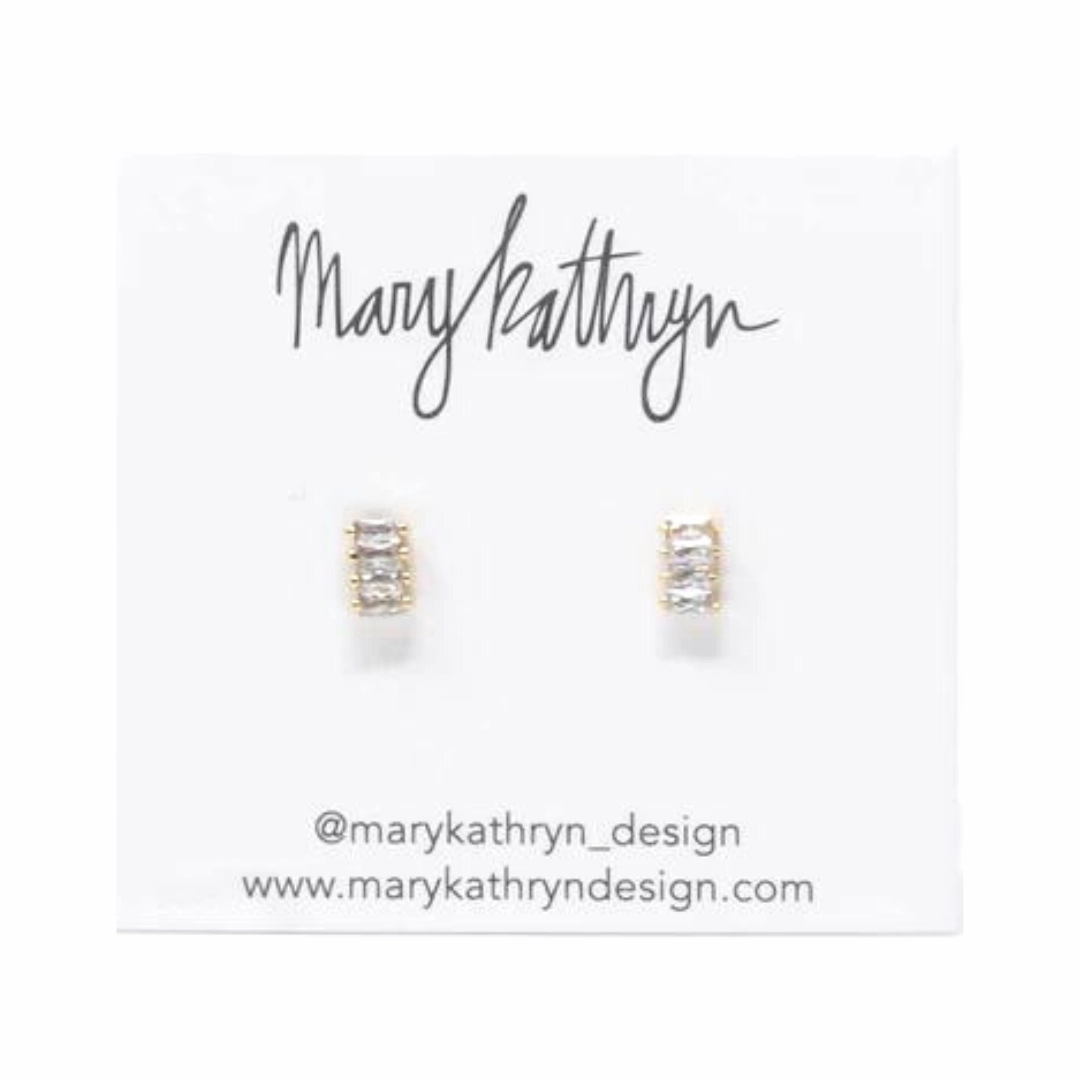 Triple Baguette CZ Studs Beautiful Creation