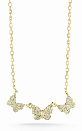 Birthday Mood Triple Butterfly Necklace