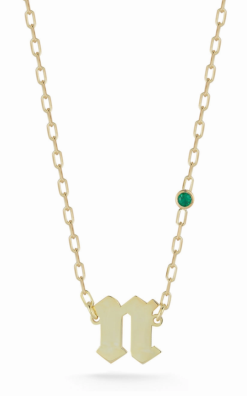 Trendy Gift Gothic Initial Necklace