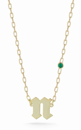 Trendy Gift Gothic Initial Necklace