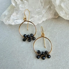 Small Accent Truly Earrings Small - 14k Gold Fill   Black Spinel