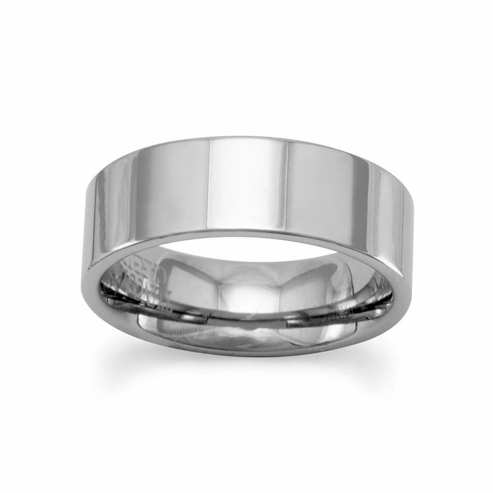 Tungsten Carbide Band Ring 6.5mm Wide Flat Front Comfort Fit Shiny Decoration