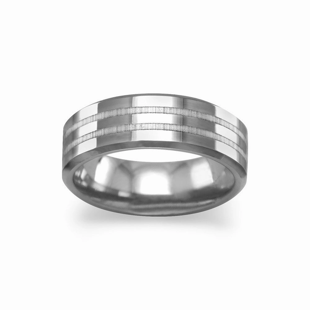 Personal Jewelry Family Present Tungsten Carbide Mens Band Ring Comfort Fit Lined Design 6.5mm
