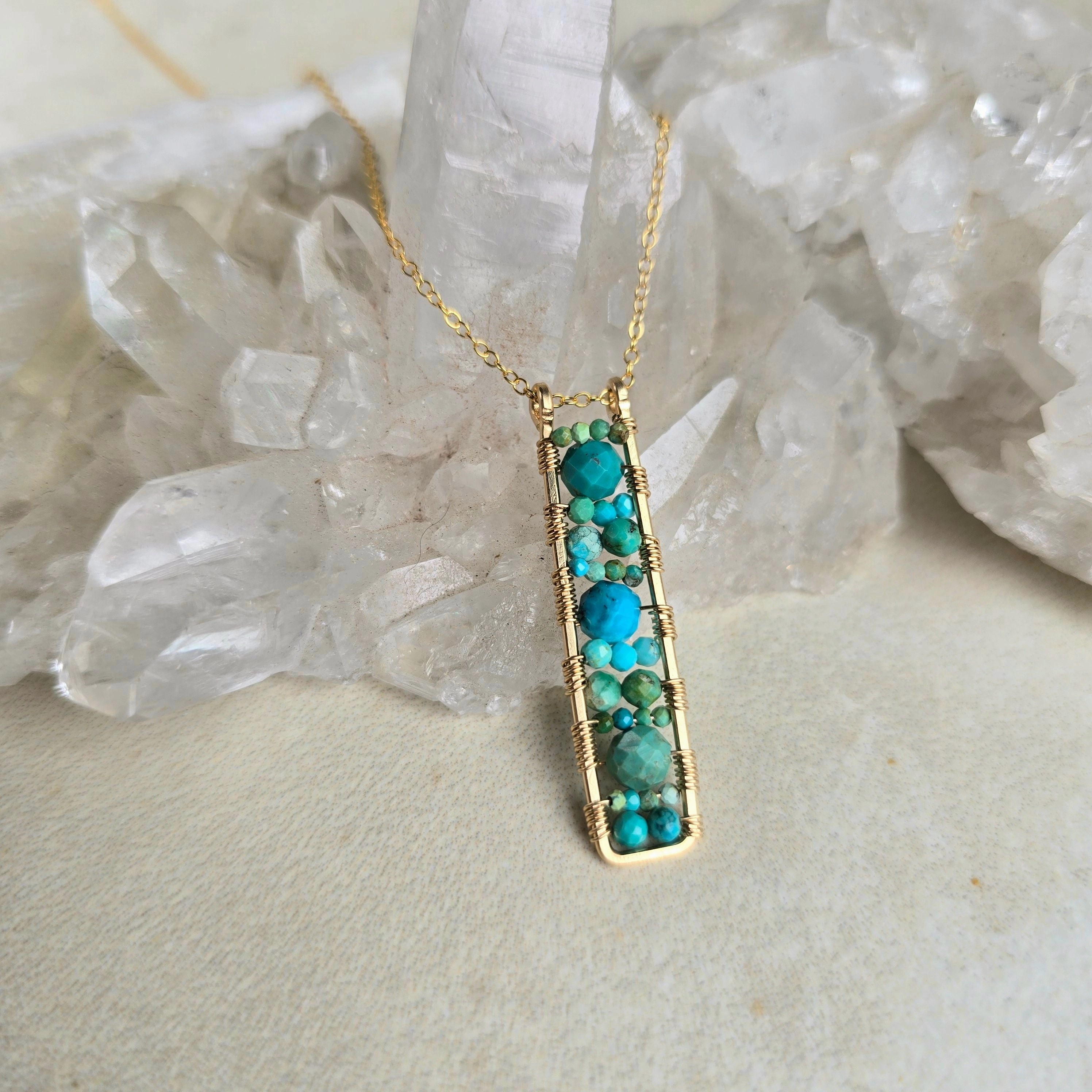Dazzling Look Gorgeous Piece Turquoise Rectangular Necklace