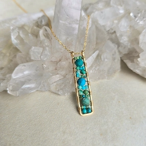 Dazzling Look Gorgeous Piece Turquoise Rectangular Necklace