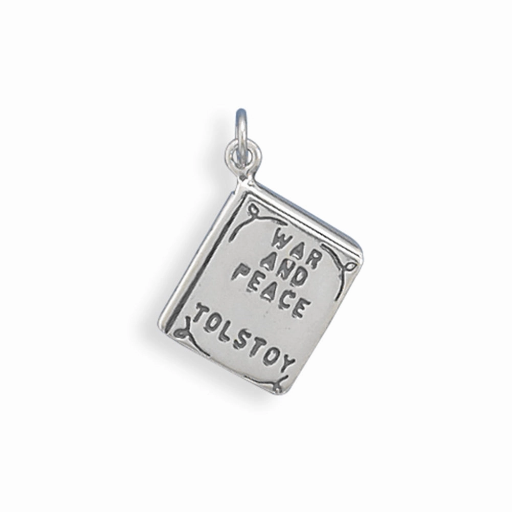Creative Look Glam Effect War and Peace Book Charm Sterling Silver