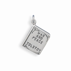 Creative Look Glam Effect War and Peace Book Charm Sterling Silver