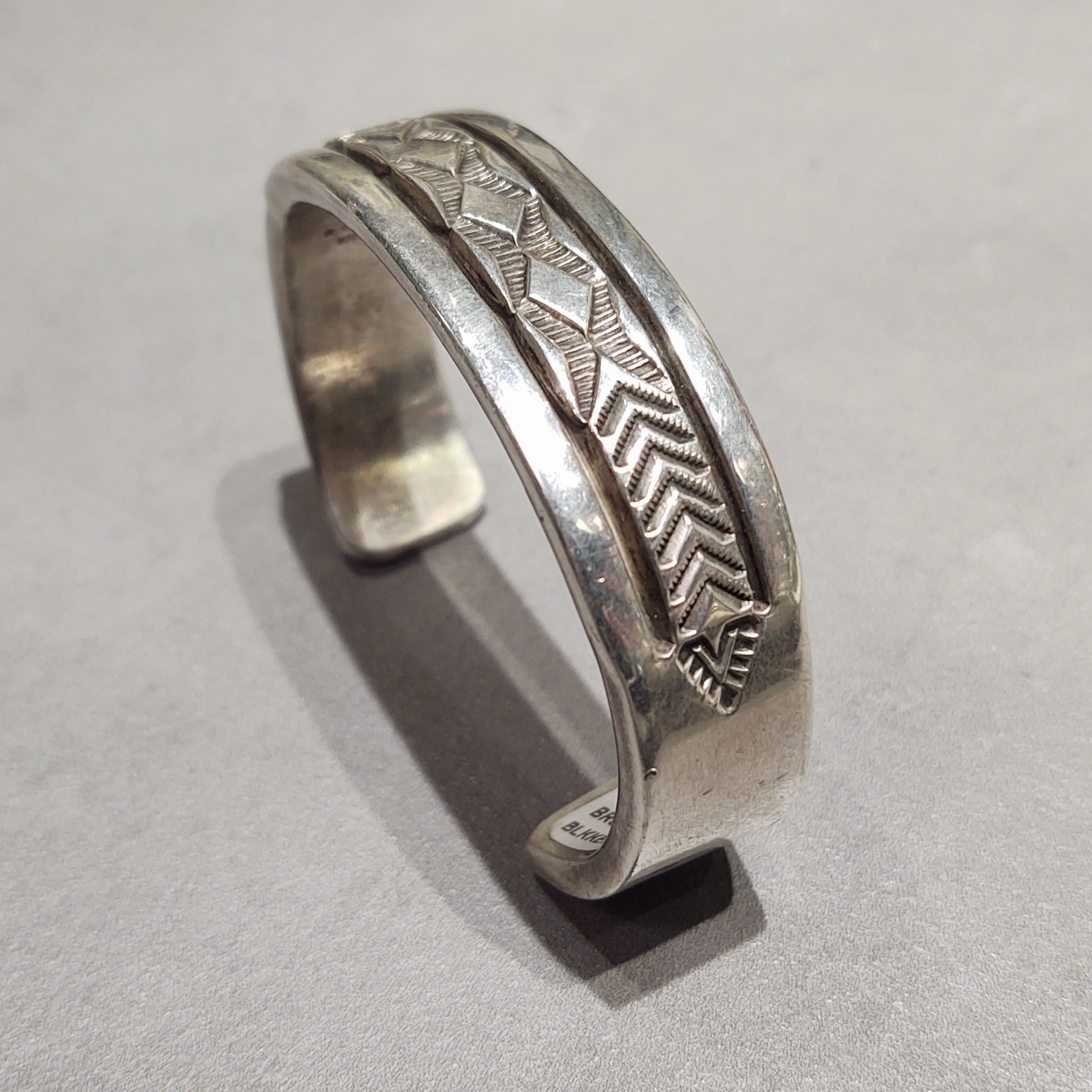 Bruce Morgan Navajo Sterling Silver Bracelet - Handmade Native American Sleek Glow