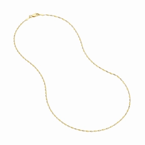 Occasion Look Soft Tone Two-tone 14k Gold White and Rose Dorica Twist Chain 020 Gauge 1.35mm Wide
