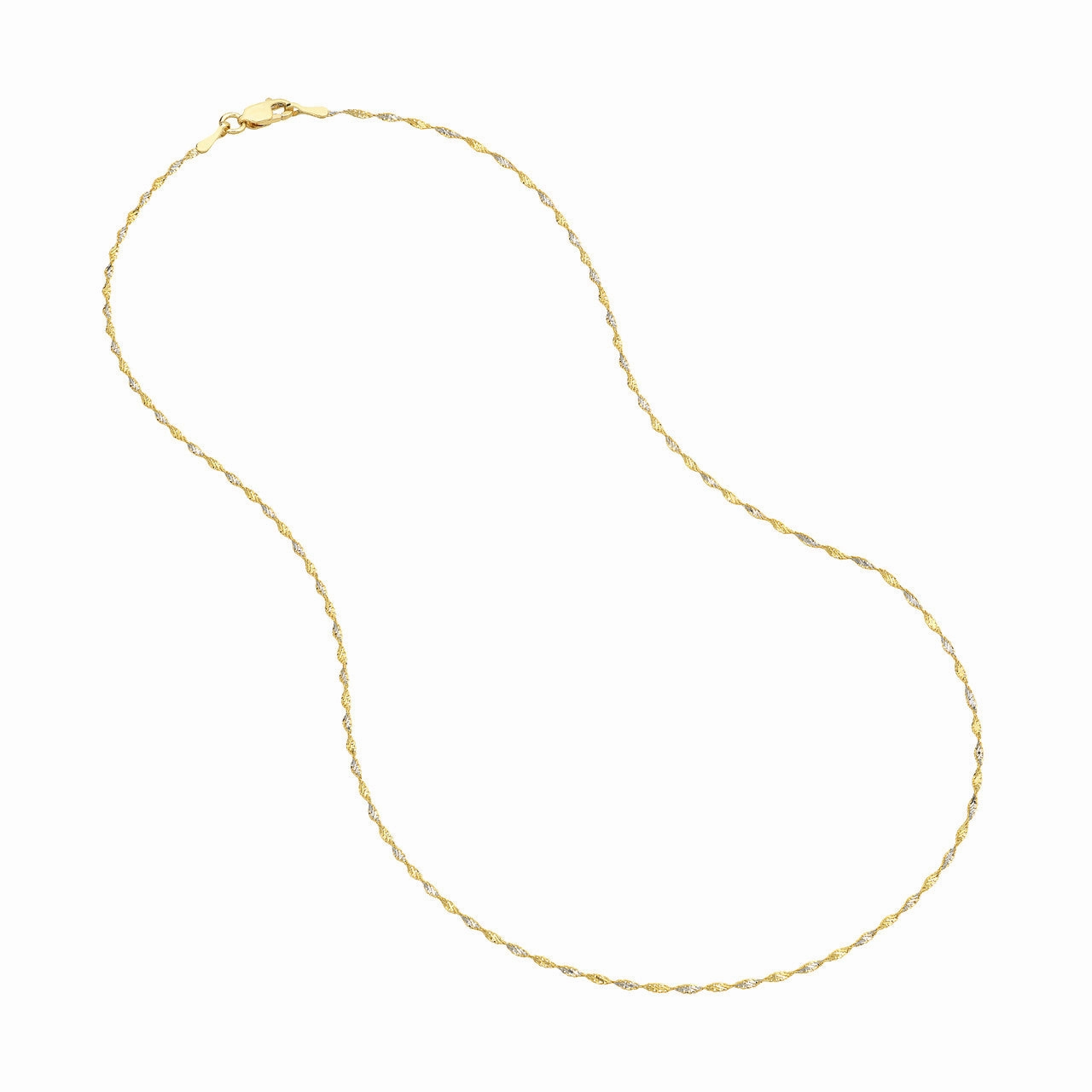 Occasion Look Soft Tone Two-tone 14k Gold White and Rose Dorica Twist Chain 020 Gauge 1.35mm Wide