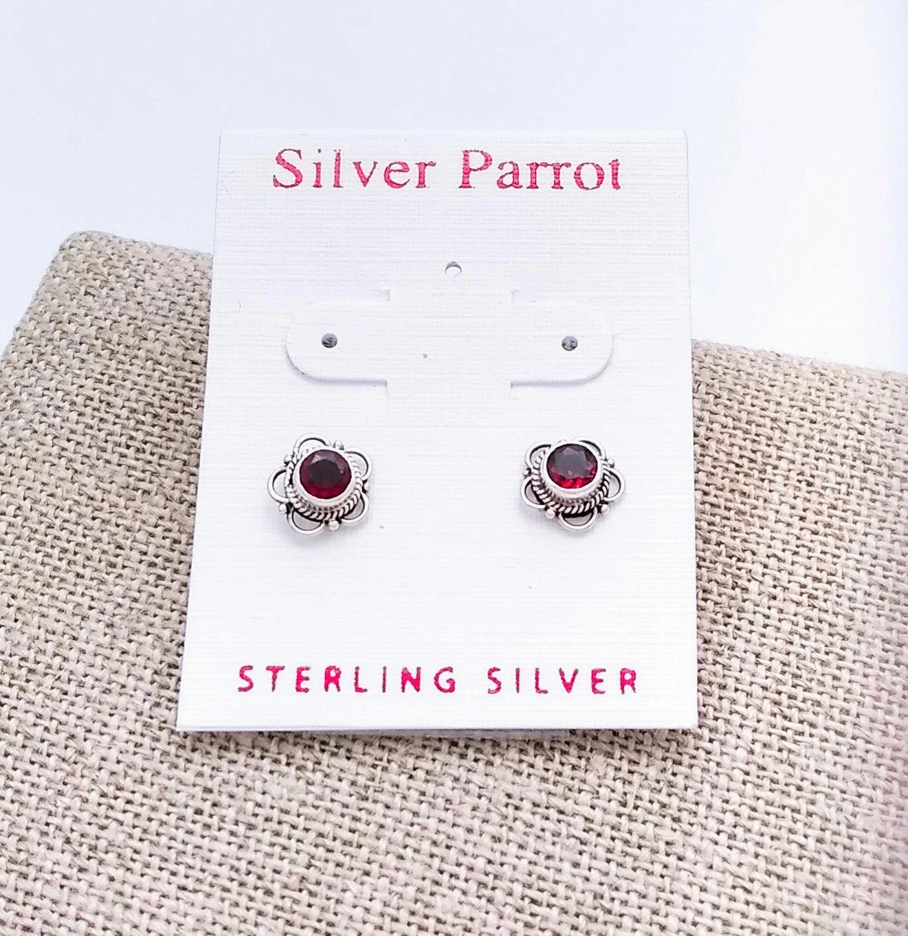 Sparkle Pop Bali Stone Sterling Silver Studs