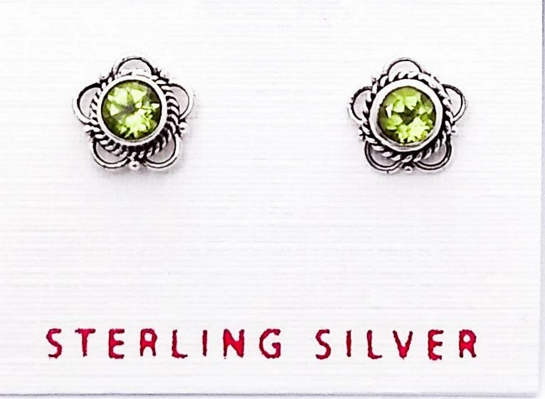 Bali Stone Sterling Silver Studs Fashion Classic Soft Finish