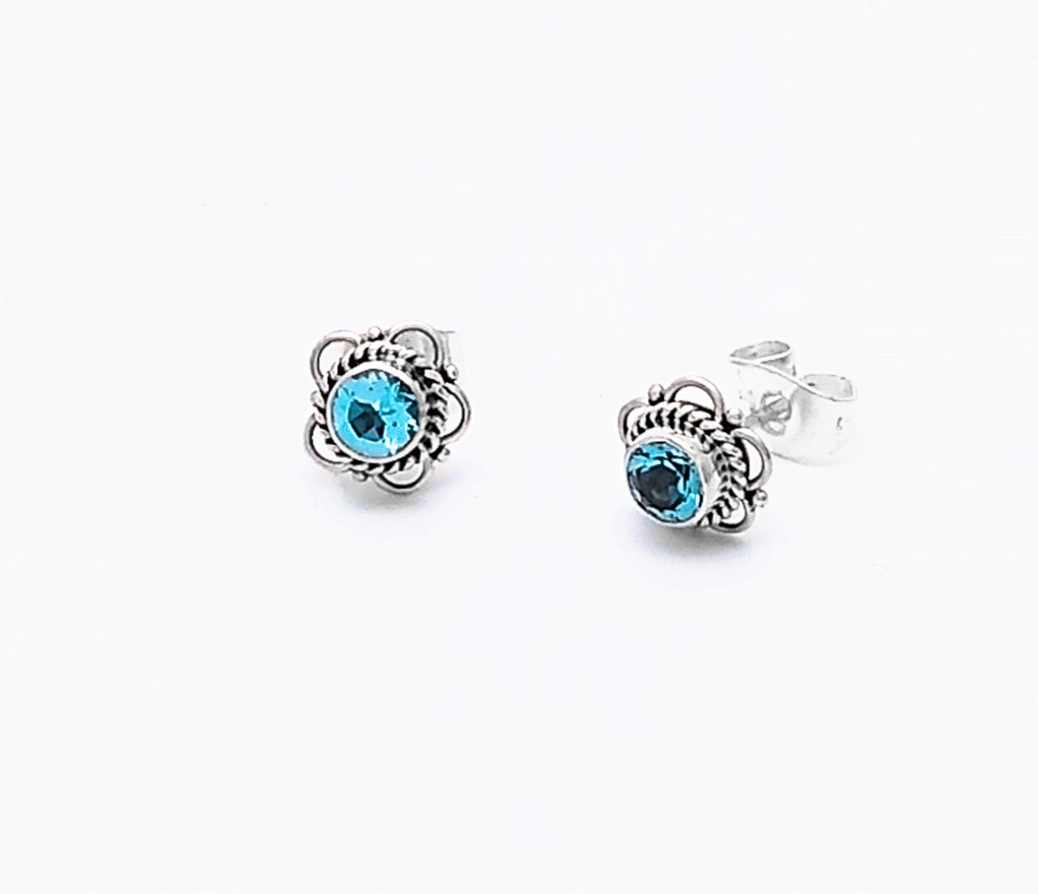 Bali Stone Sterling Silver Studs Instant Match