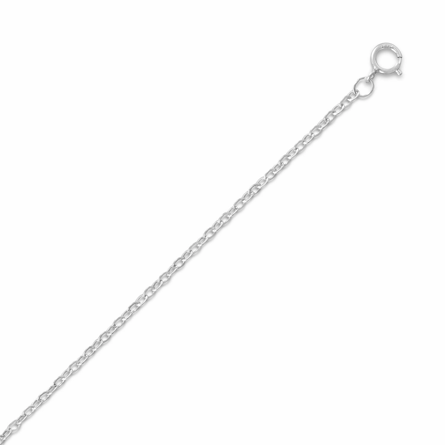 Luxury Look Sophisticated Jewelry Cable Pendant Chain Necklace Rhodium Over Sterling Silver Made in the USA