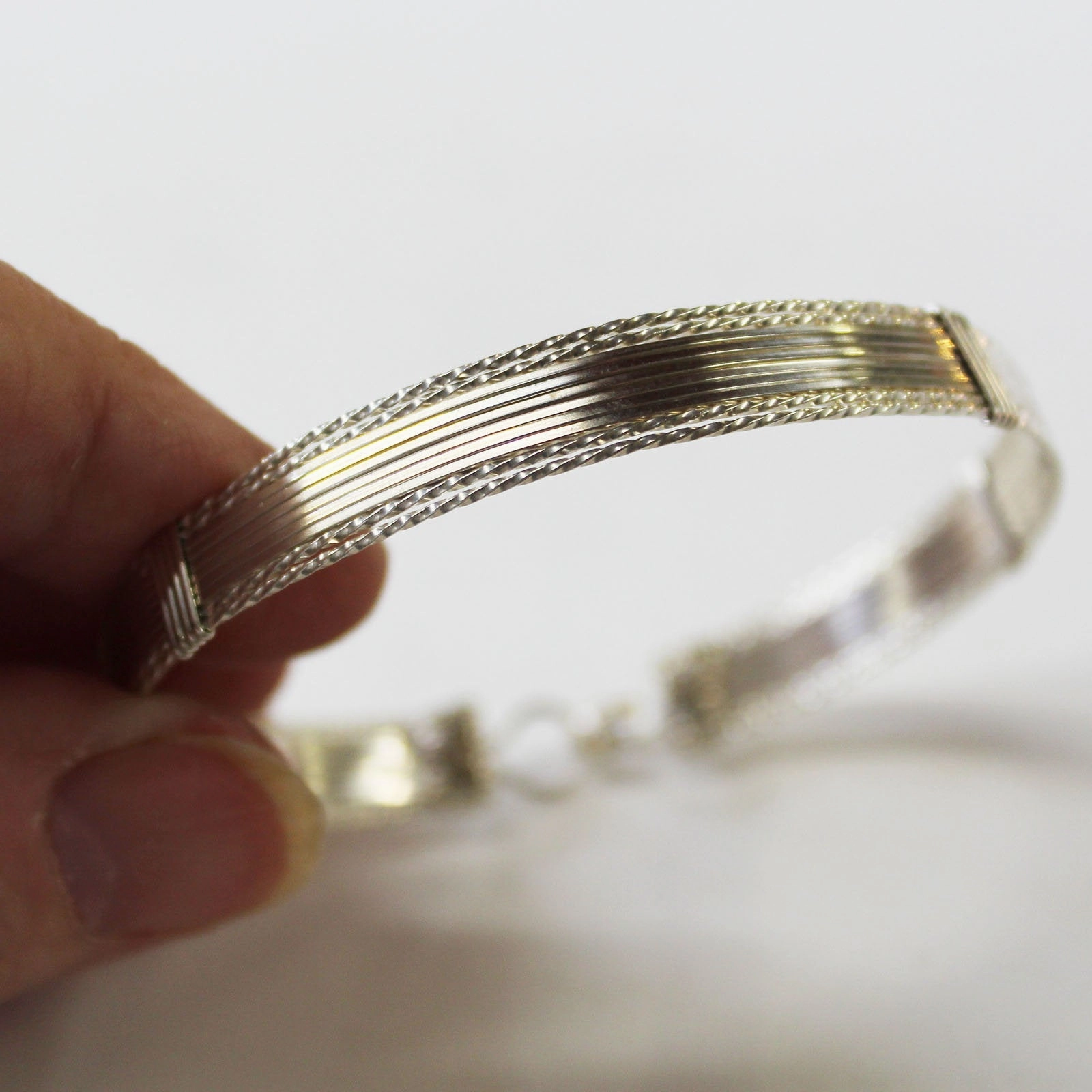 Mystical View Fairy-Tale Sight Sterling Silver Beautiful 10-Strand Wire Wrapped Bracelet  TTSSSSSSTT