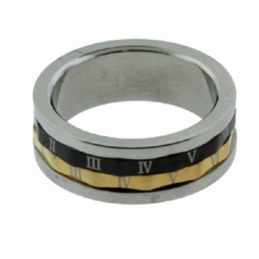 Strong Gift AzureBella Jewelry Roman Numeral Mens Spin Ring Tri-Tone Size 10