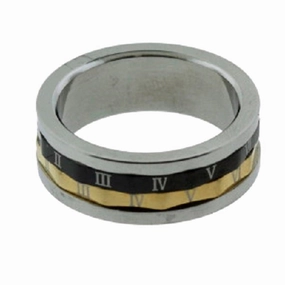 Strong Gift AzureBella Jewelry Roman Numeral Mens Spin Ring Tri-Tone Size 10