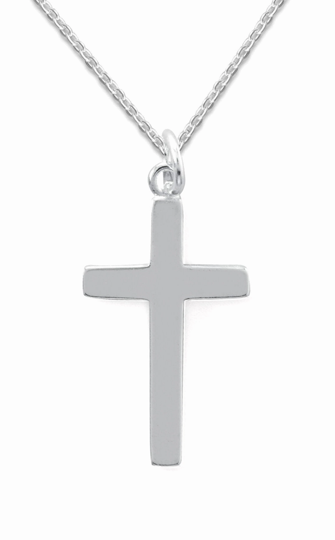 Polished Cross Charm Small Pendant Sterling Silver with Chain Travel Style Grace Note