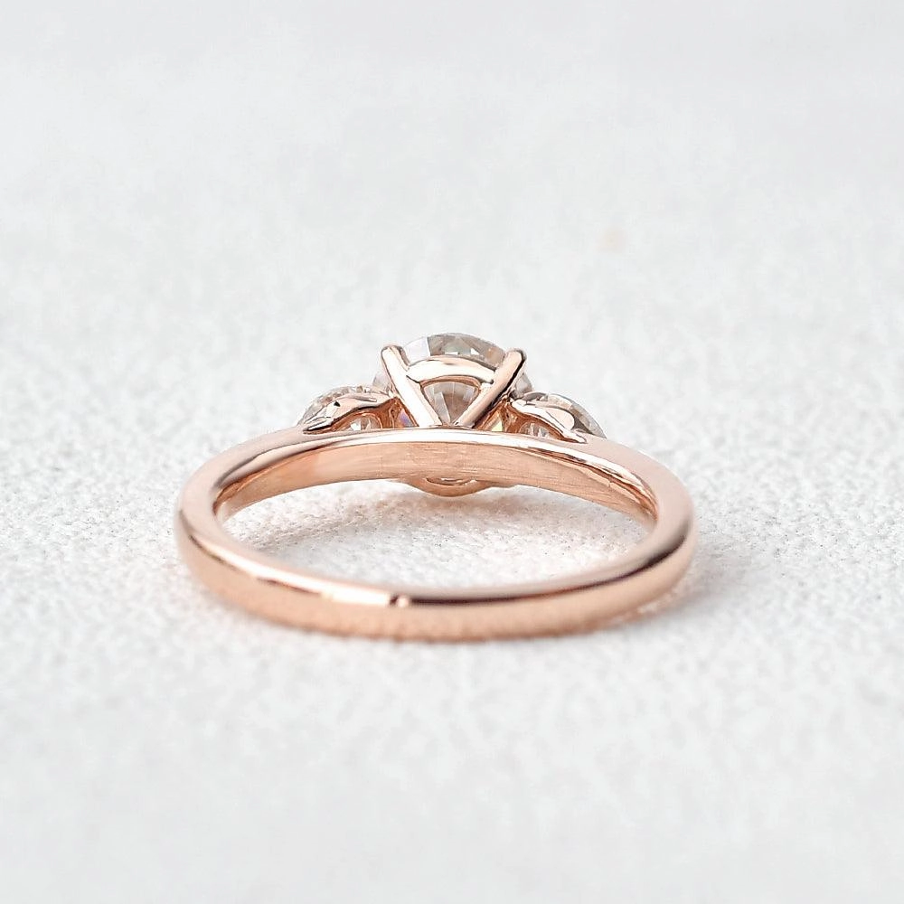1ct Roundness Moissanite Rose Gold Ring Artisan Highlight Creative Feature
