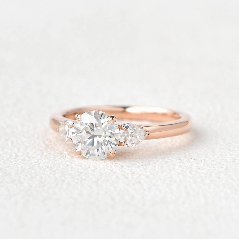 1ct Roundness Moissanite Rose Gold Ring Classic Pieces Refined Element