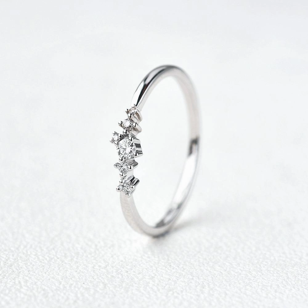 Celebration Look Shiny Creations Unique Floral Snowflake Band White Gold Ring