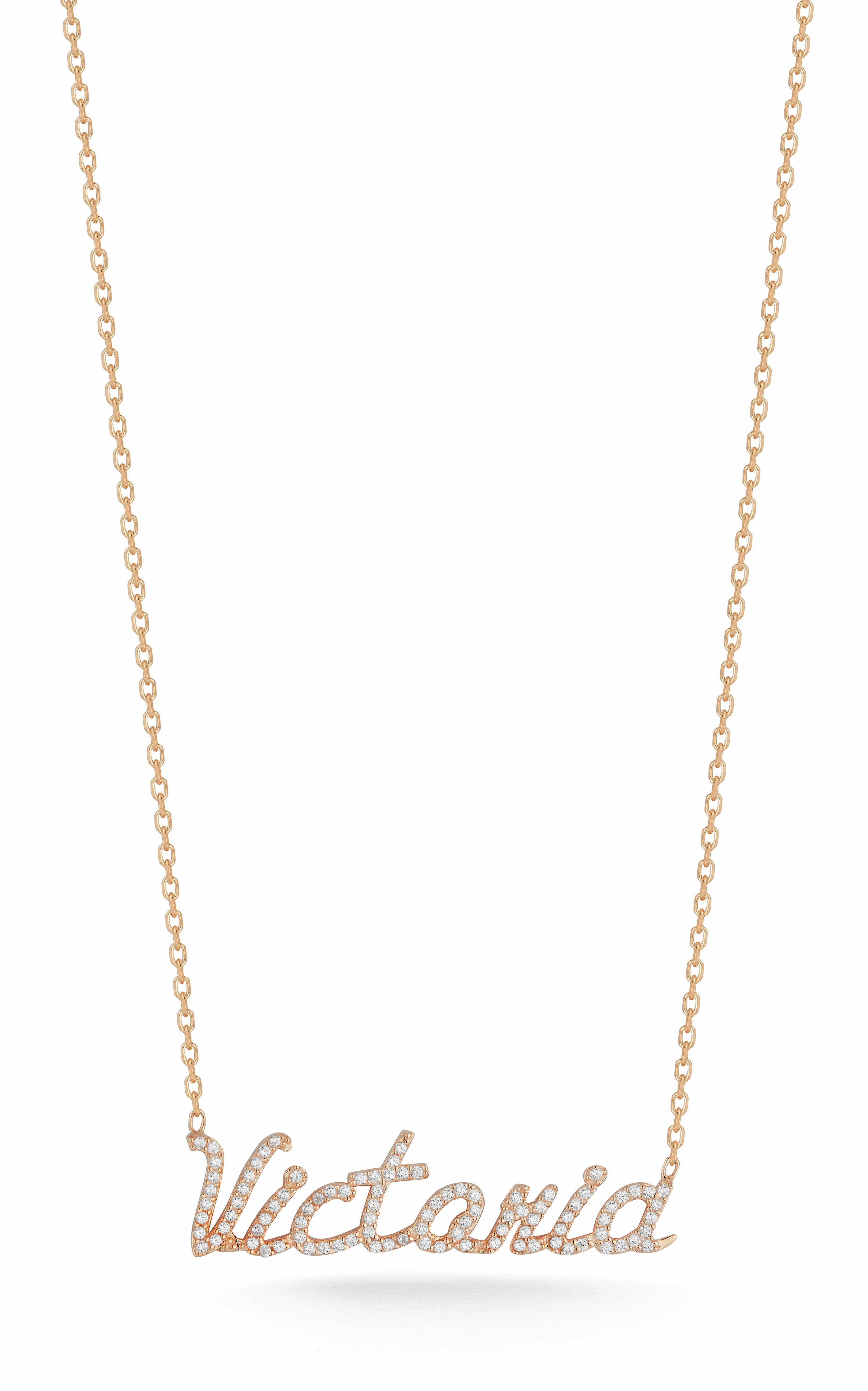 Stylish Days Vintage Style Pav?? Script Name Necklace