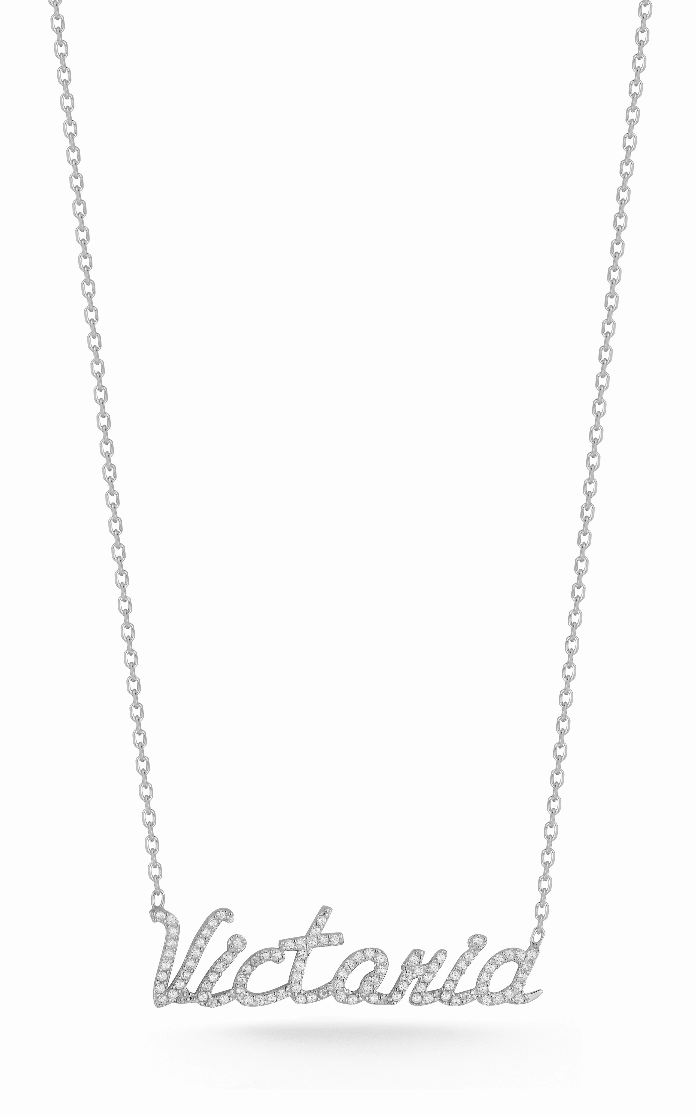Pav?? Script Name Necklace Delicate Touch