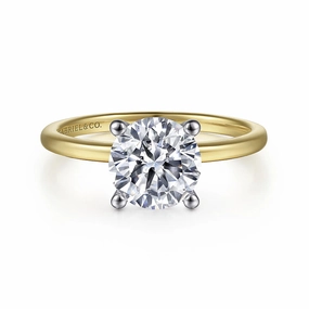 Night Out Look Shimmering Glow Evelina - 14K White-Yellow Gold Diamond Engagement Ring