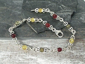 7.5" Amber, Sterling Silver Bracelet Entire Fusions