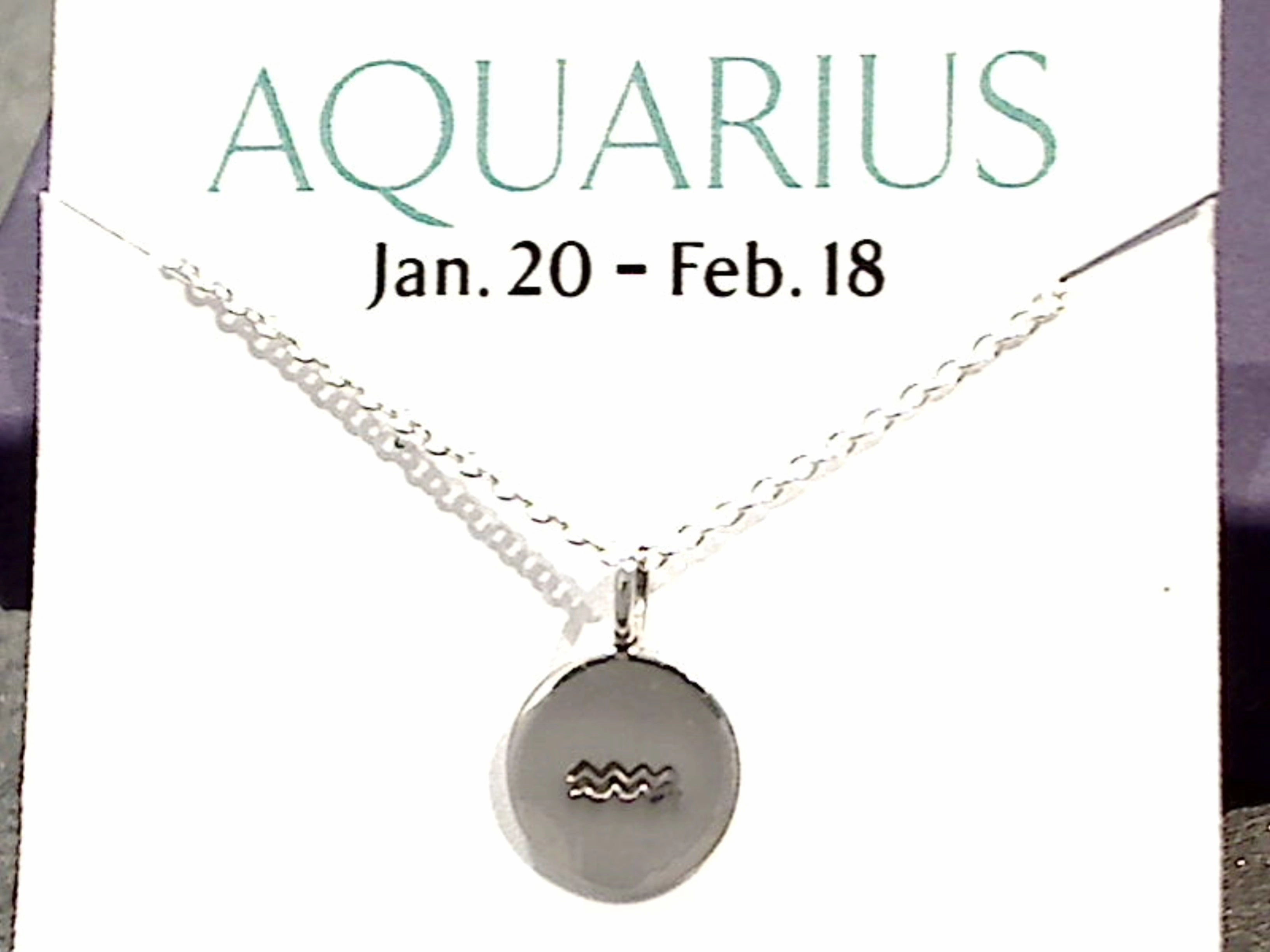 16" - 18" Sterling Silver Aquarius Zodiac Necklace Seldom Jewelry