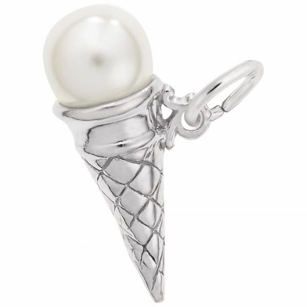 Vanilla Pearl Ice Cream Cone Charm Perfect Gift
