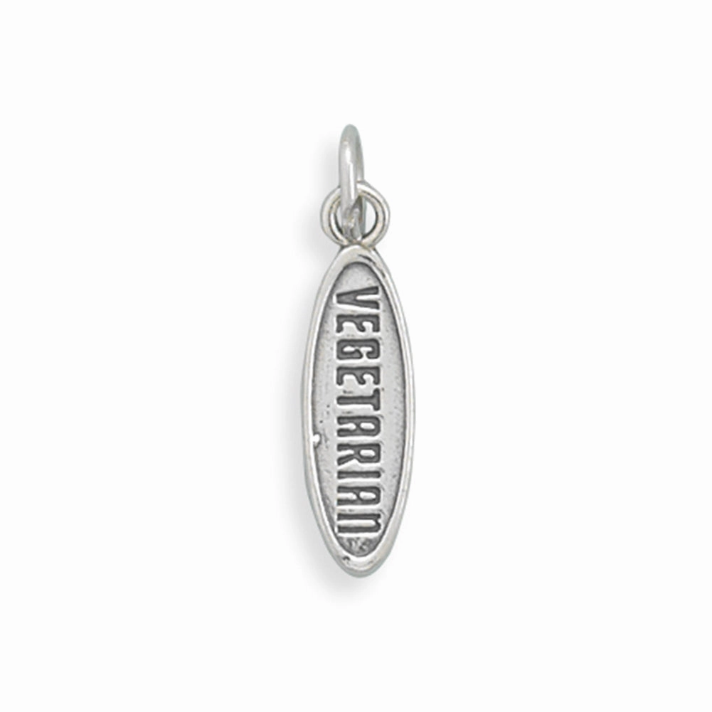 Graceful Accessory Vegetarian Charm Sterling Silver - Made in the USA