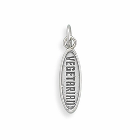 Graceful Accessory Vegetarian Charm Sterling Silver - Made in the USA