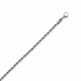Rope Chain Necklace 316L Surgical Stainless Steel - 4mm Width Simple Glow Travel Style