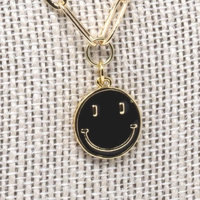 Smiley Face Necklace Casual Look