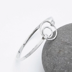 Via Taxco Double Hammered Circle Bracelet Anniversary Present Glittering Sparkle