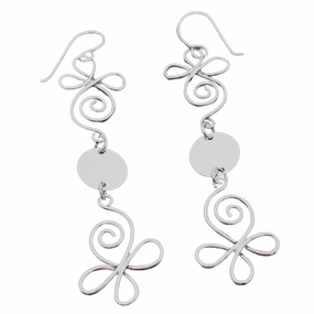 Via Taxco Long Handmade Earrings Textured Feature Handmade Design