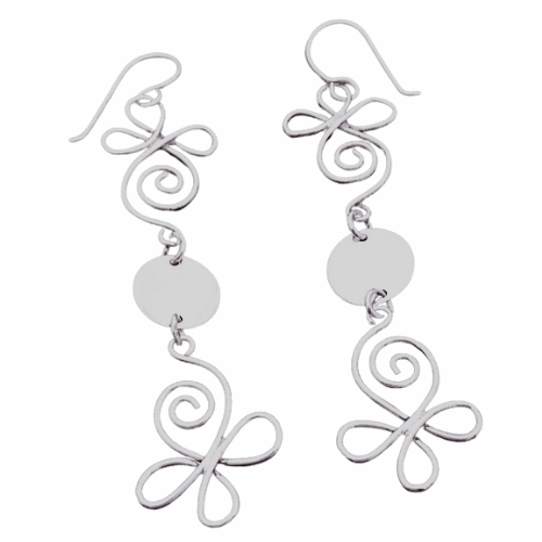 Via Taxco Long Handmade Earrings Textured Feature Handmade Design