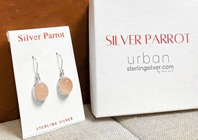 Oval Rose Quartz Earrings In Sterling Silver Settings Glamorous look