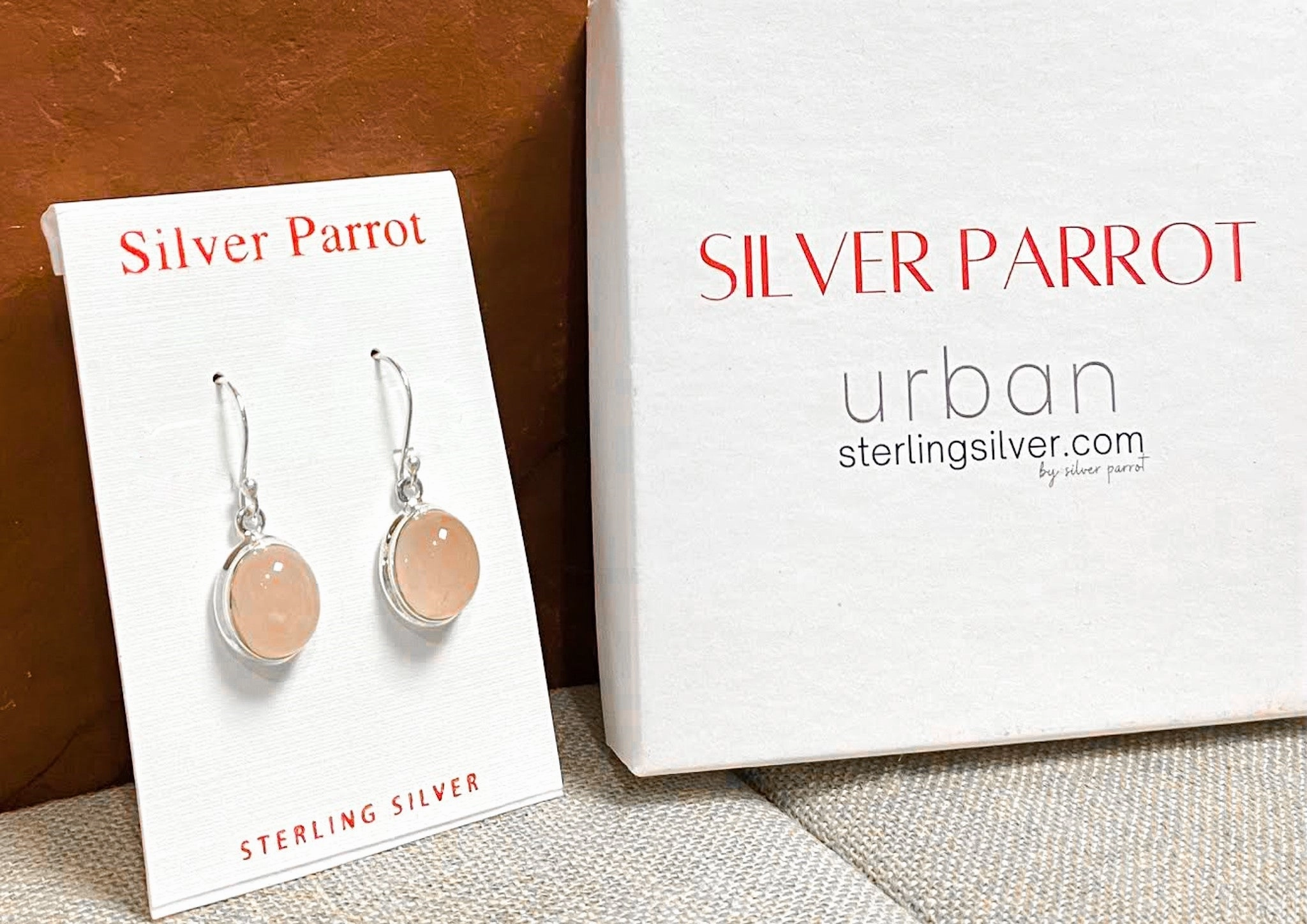 Oval Rose Quartz Earrings In Sterling Silver Settings Glamorous look