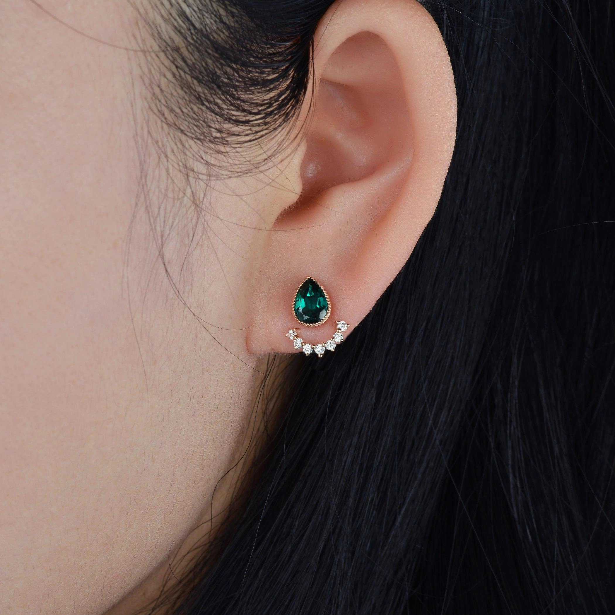 Felicegals Emerald Vintage Earrings Set 2pcs Classic Vibe custom design