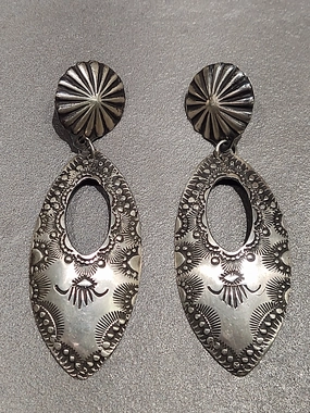 Vincent Platero Navajo Sterling Silver Earrings - Handmade Native American Contemporary Glow