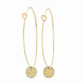 Easy Breezy Hoops with Dusted Discs, Medium - 22k/18k Gold, Oxidized Silver Holiday Ornament