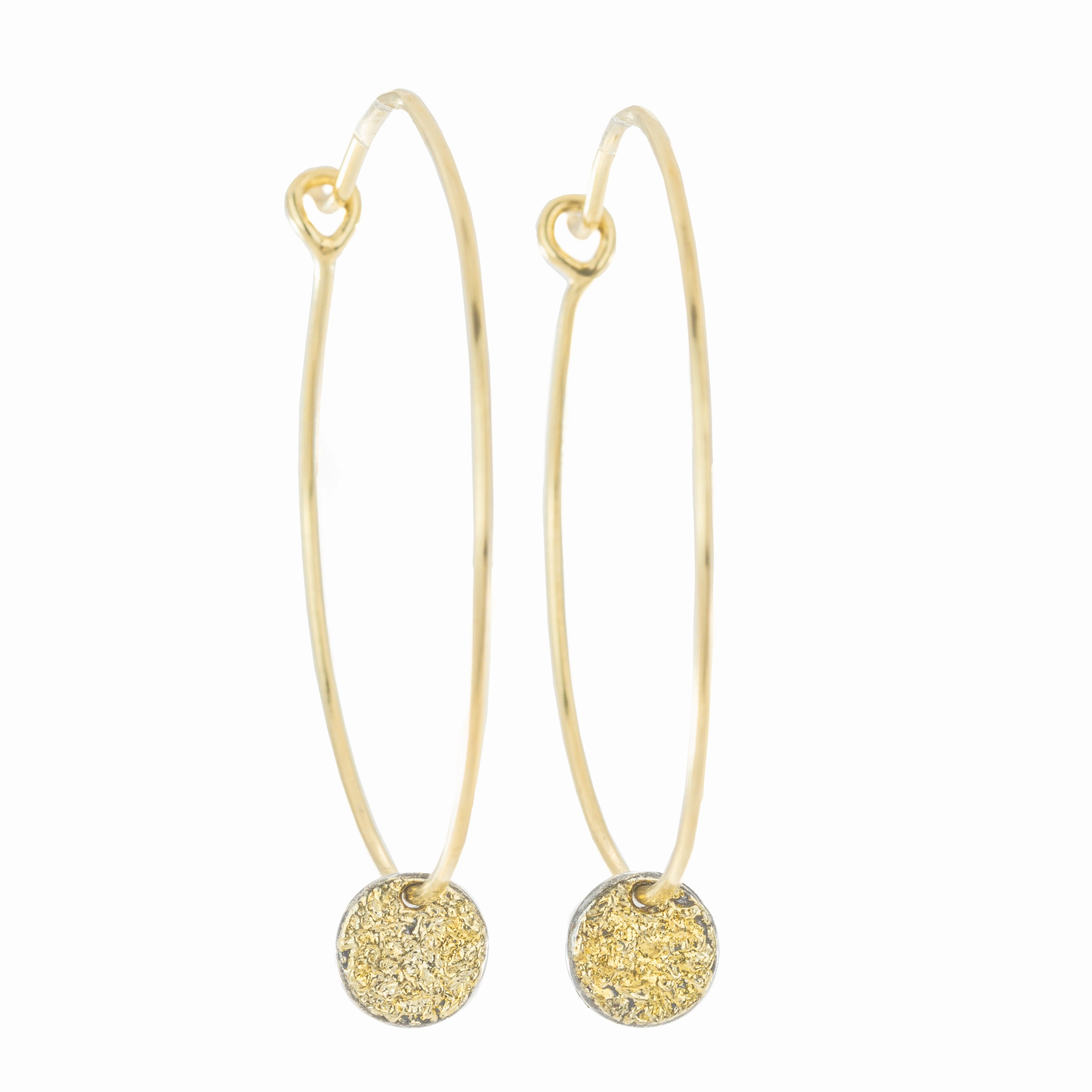 Easy Breezy Hoops with Dusted Discs, Medium - 22k/18k Gold, Oxidized Silver Holiday Ornament