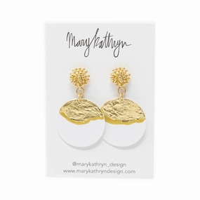 Affordable Selection Polygonal Trinket White Lorelei Disc Earrings