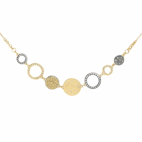 Scattered Diamond Statement Necklace  - 22k/18k Gold, Oxidized Silver   VS Diamonds Eco Friendly Accessory