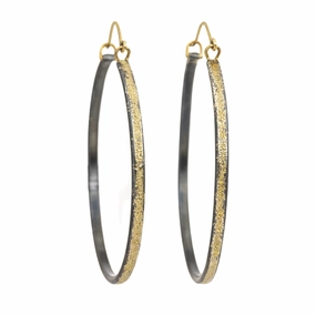 Refined Item Chelsea Hoops - Large - 22k/18k Gold   Oxidized Silver