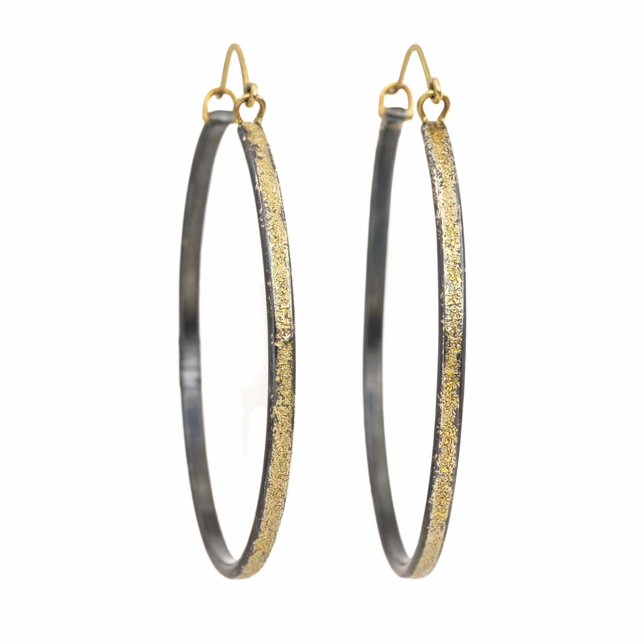 Refined Item Chelsea Hoops - Large - 22k/18k Gold   Oxidized Silver