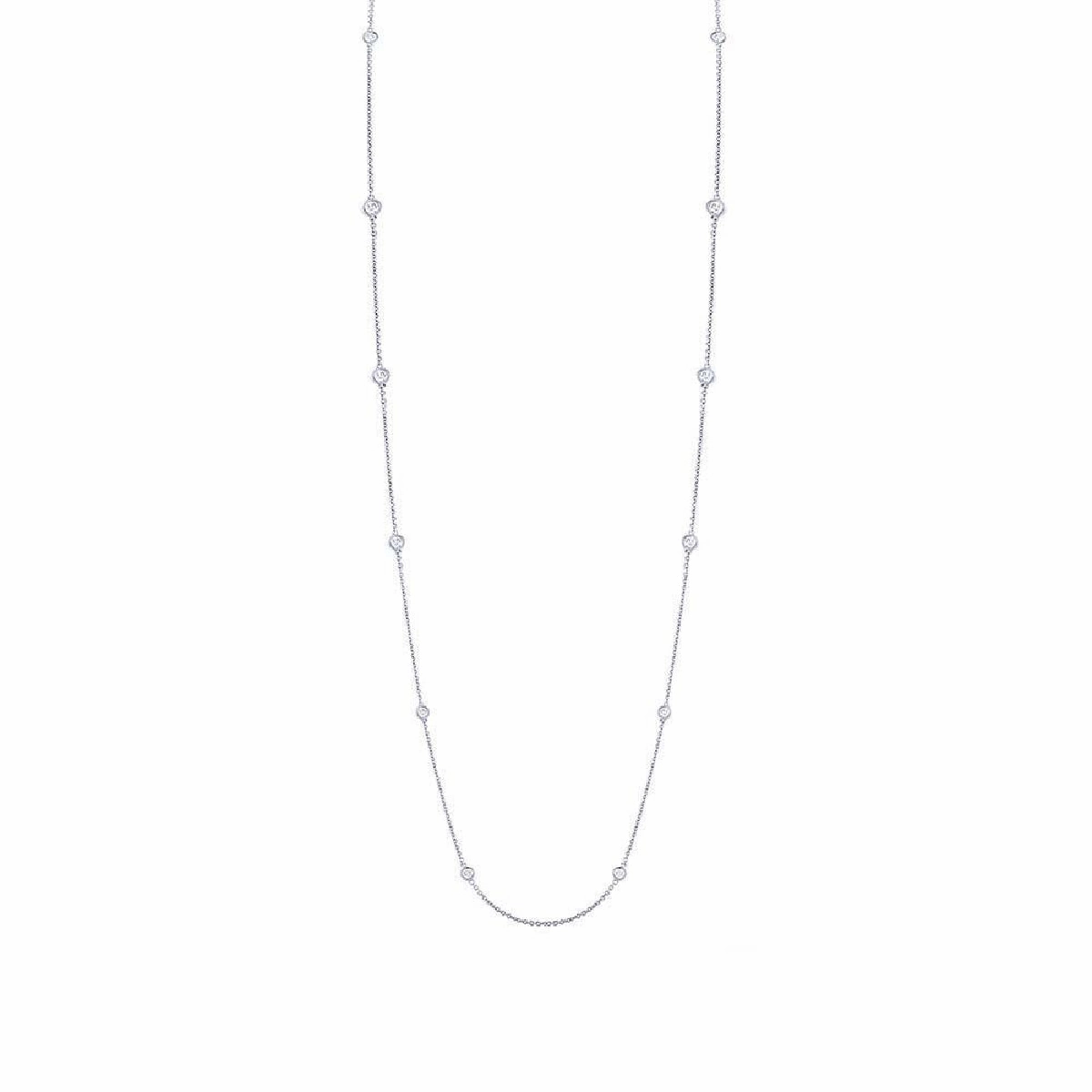 Diamonds By The Yard 36-Inch Station Necklace in White Gold Ethnic Jewelry Creative Edge