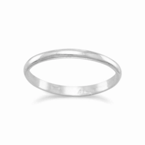 Timeless Present All Age Wedding Band Ring Sterling Silver 2mm Width Made in the USA